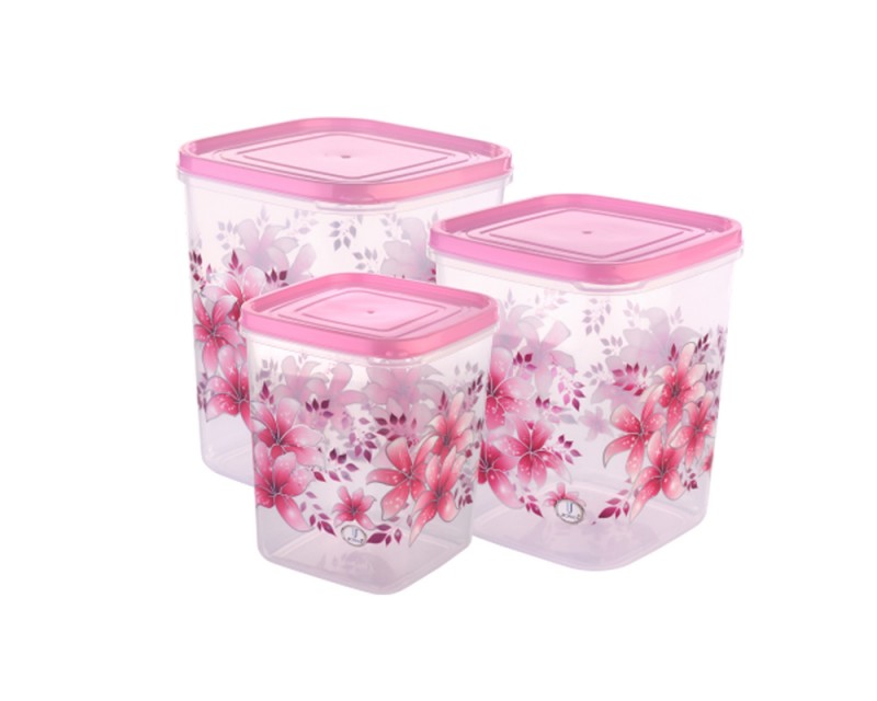 Kitchen Classic Container 3 Pcs Set (15 25 35) Tr. Printed