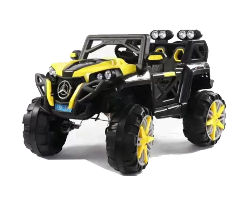 লাল এবং কালো ব্যাটারি চালিত শিশু জীপ