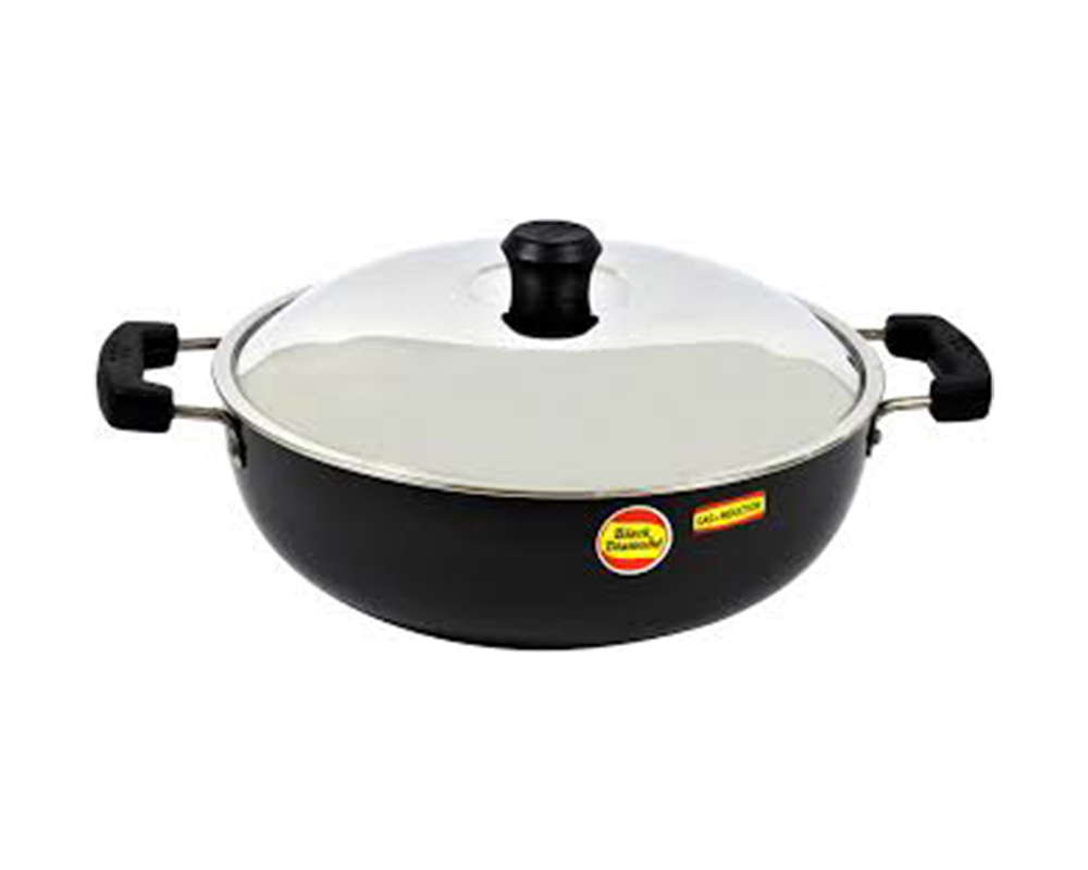Black Diamond Deep Kadai with Lid