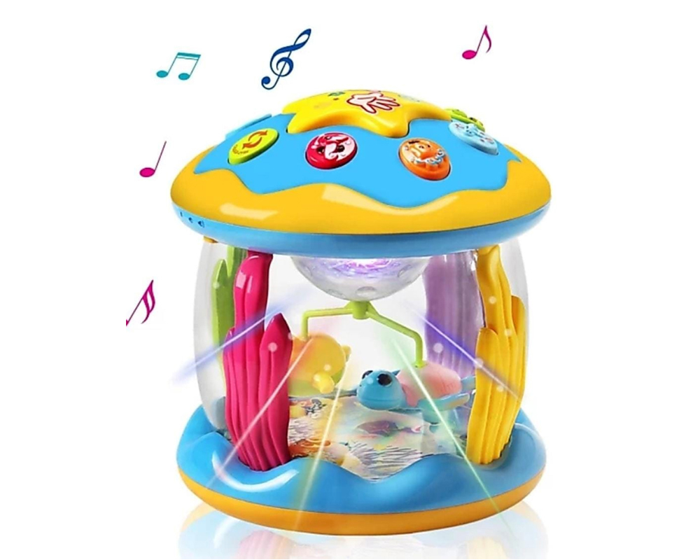 Toyvala Rotating Musical Drum Toy With Colorful Lights