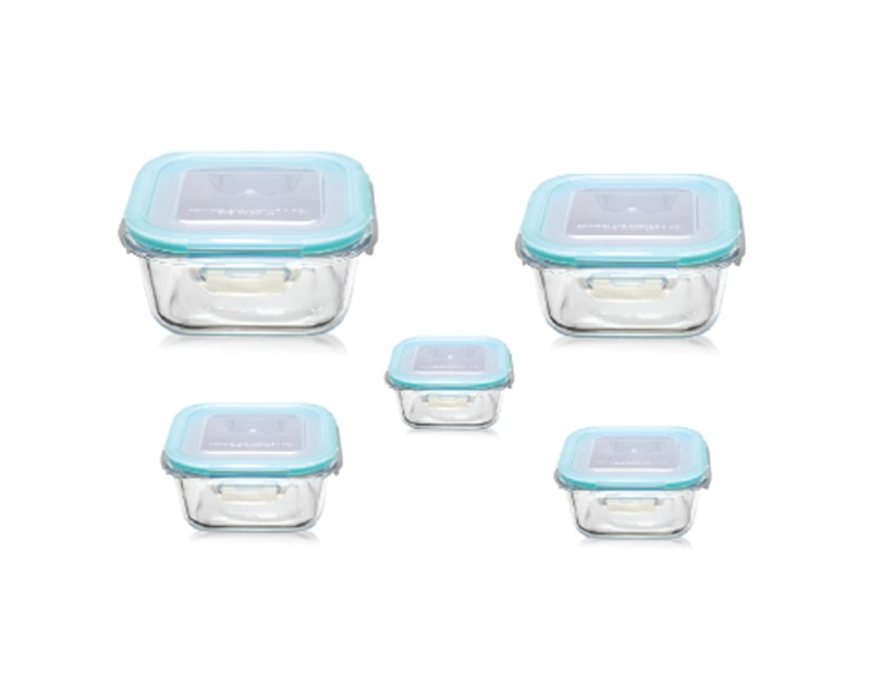 Glass Container Square FLAT LID