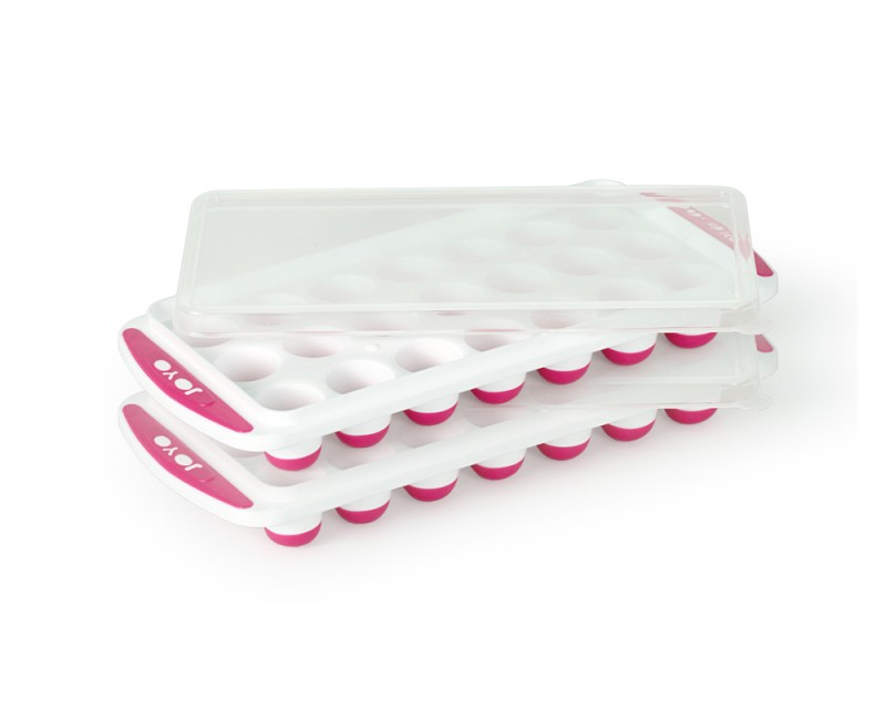 পপ আপ আইস ট্রে রাউন্ড 2 পিসি ঢাকনা দিয়ে সেট করুন