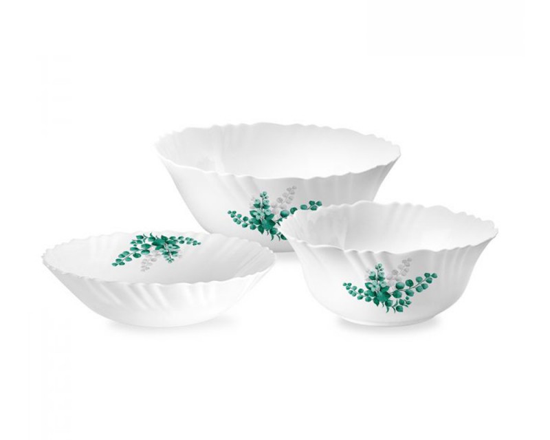 Imperial Serving Bowl Set Aqua Leaves